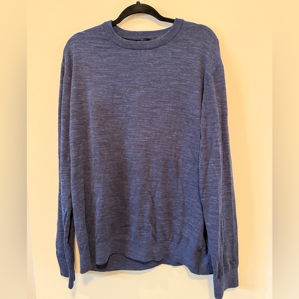 H&M Men's Heathered Blue Crewneck Sweater